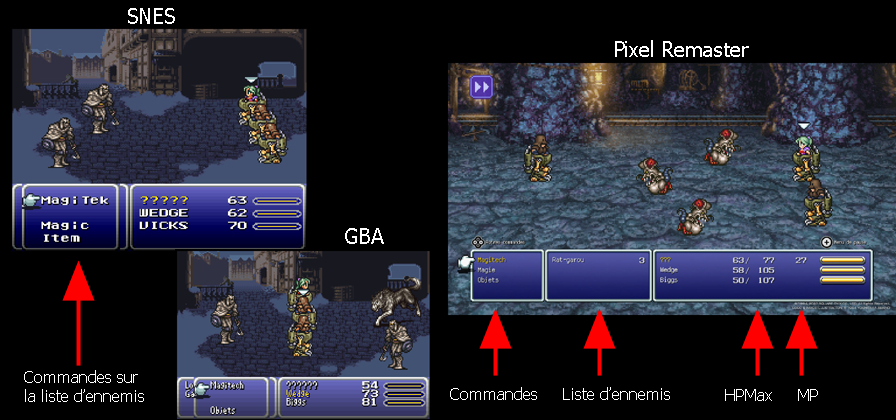 FF6 PR - Ecran de combat
