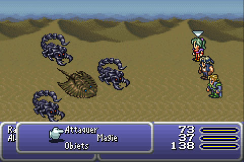 FF6 GBA - combat dans le désert