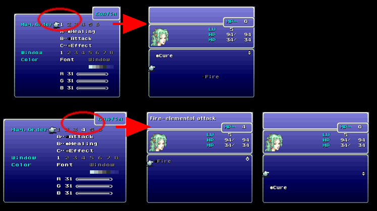 FF6 SNES - Ordre des magies