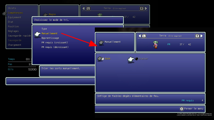 FF6 PR - Classement des magies selon different mode de tri