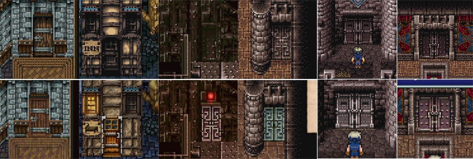 FF6 SNES PR - comparaisons portes