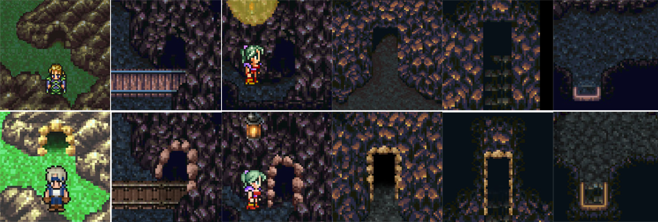 FF6 SNES PR - comparaisons grottes