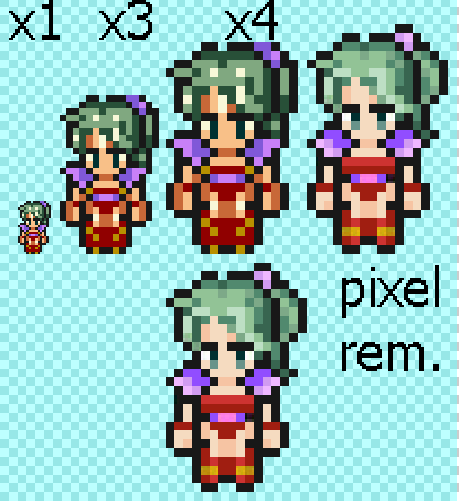 FF6 PR - Comparaison graphique d'un personnage